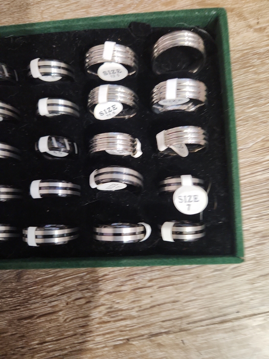 Titanium Jewelry - Men's Black And Silve Tone Titianium Ring - Classic Two-Tone Band
